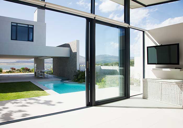 Custom Glass Door Installed in a Residence